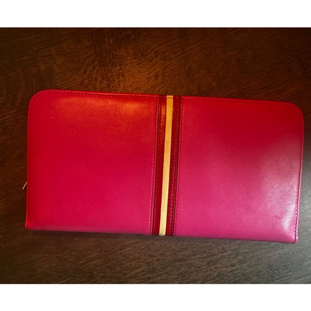 RARE BALLY PINK LONG LEATHER WALLET EUC